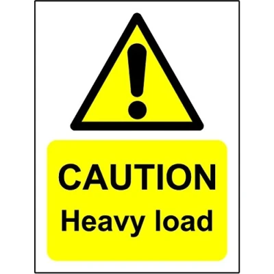 Image of Caution Heavy Load Sign Self Adhesive Sticker 100mm x 80mm