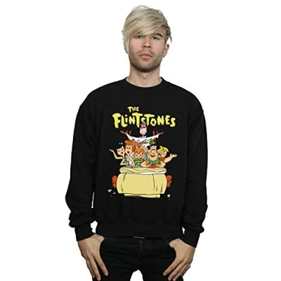 Image of Absolute Cult The Flintstones Men&#039;s Ride Sweatshirt Black Large