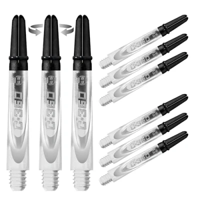 Image of Harrows Darts 3 x Sets of Carbon 360 Dart Stems 9 Shafts in Total Medium, Midi &amp; Short (Clear, Midi)