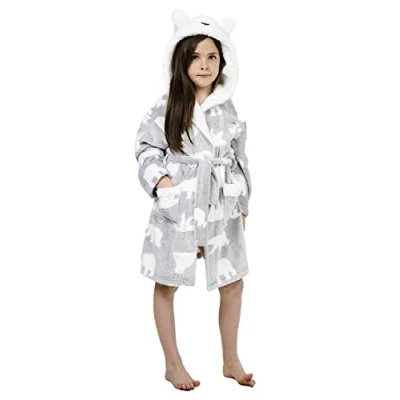 Image of Undercover Kids Polar Bear Dressing Gown 041007 Grey 5 6 Years