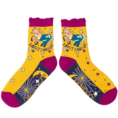 Image of Powder Zodiac Star Sign Bamboo Ladies Ankle Socks Sagittarius UK4 7