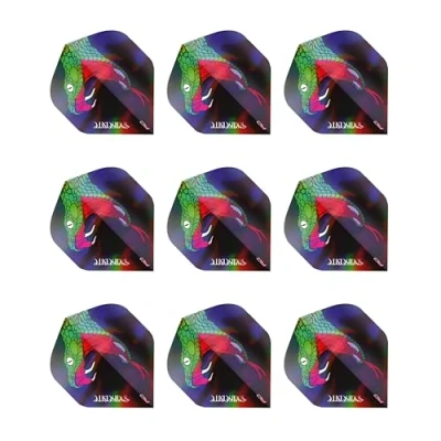 Image of RED DRAGON Peter Wright Snakebite Holographic Dart flights 3 sets per pack (9 in total)