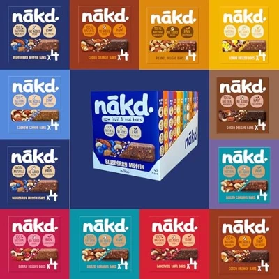 Image of Nakd Bars Multipack 48 Fruit and Nut x 30 35g. Breakfast Food. Vegan, Dairy Free, Wheat Gluten Free Bars. (Nakd Bar)