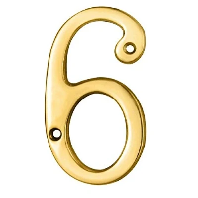 Image of Carlisle Brass Number &#039;6&#039; Or &#039;9&#039; Door Numeral Polished
