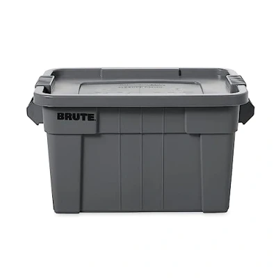 Image of Rubbermaid Commercial Products BRUTE Tote 75L with Lid Grey FG9S3100GRAY