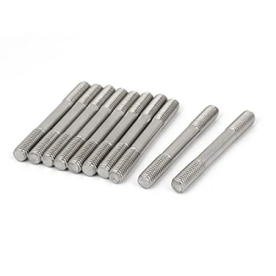 Image of Sourcingmap M8 x 70mm Tight Adjustable Push Rod Double End Thread Stud Silver Tone 10pcs