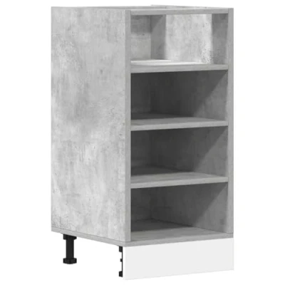 Image of vidaXL Concrete Grey Kitchen Bottom Cabinet 40x44.5x81.5 cm Engineered Wood Ample Storage Adjustable Feet