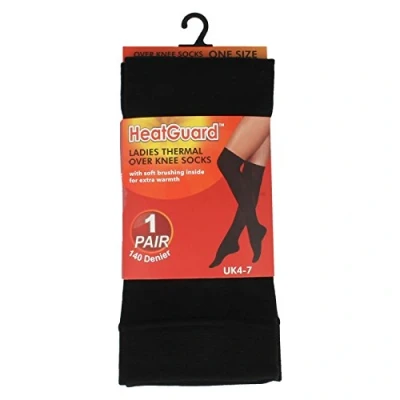 Image of Ladies Black Thermal Over The Knee Socks Tights Leg Warmers Winter 140D Thick