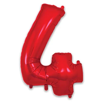 Image of Oaktree 34&quot; Red Foil Number 4 Balloon 606548