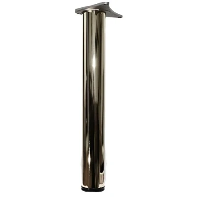 Image of 3 x 870mm Adjustable Chrome Breakfast Bar Worktop Support Table Leg 60mm Diameter
