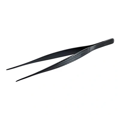 Image of Mercer Culinary Precision Plus Tong Fine Tip Straight, Stainless Steel, Black, 14.8 x 1.3 1 cm