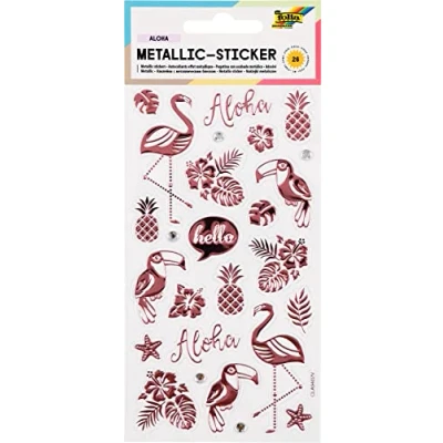 Image of Folia Metallic Stickers, Ideal for Decorating Greeting Cards, Crafts and Scrapbooking, Colourful, One Size