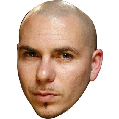 Image of FoxyPrinting Pitbull Music Celebrity Cardboard Party Face Mask Fancy Dress