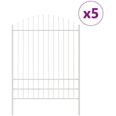 Image of vidaXL Garden Fence with Hoop Top White 8.5x2 m Steel