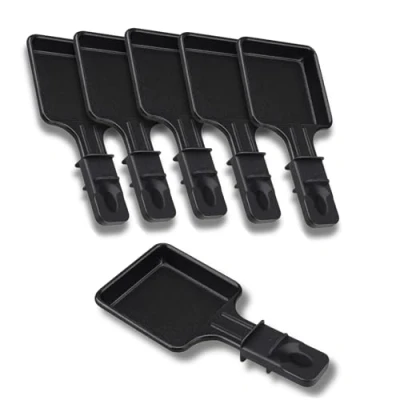 Image of Non Stick Raclette Pans Set of 1 to 12 Mini Square Squeegee Compatible with Tefal Ergonomic Design and Easy Clean SOS ACCESSOIRE (Pack 6)