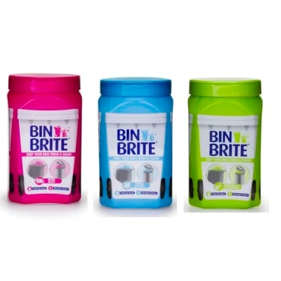 Image of Pack of 3 Odour Neutralizer Powder Contains Berry Blast Spring Blossom Citronella &amp; Lemongrass Keep Your Bin Clean and Fresh for Weeks! by Brite