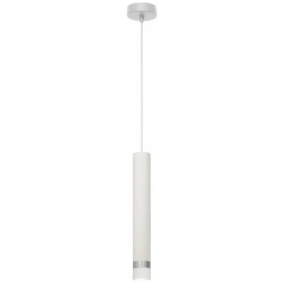 Image of Helam Tuba Slim Pendant Ceiling Light White, Chrome 10cm W Km 1111/1 Wt+Ch+Wt