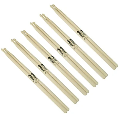 Image of TIGER TDA83 5A 6 Maple Drumsticks with Wooden Tips Pack of Pairs