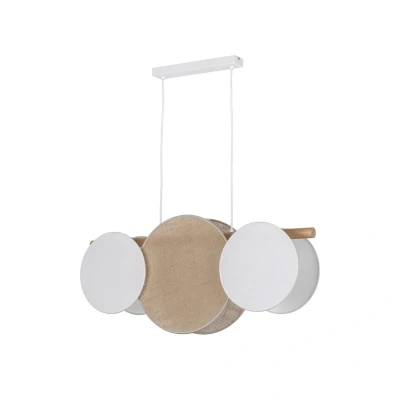 Image of Pulse Integrated Led Pendant Ceiling Light Brown, Ivory 3xE27