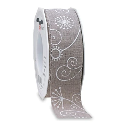 Image of Präsent San Diego Printed Ribbon Sandstone 15 m Roll 40 mm width