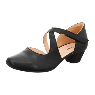 Image of THINK! Damen AIDA chromfrei gegerbte nachhaltige Halbschuhe, Schwarz 0000