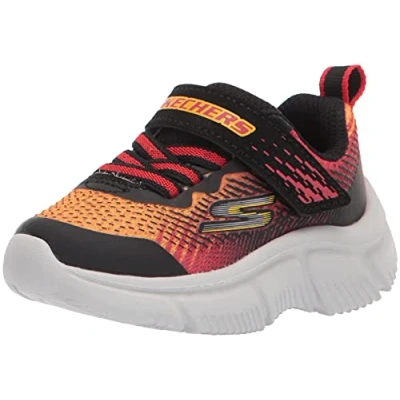 Image of Skechers Boys Go Run 650 Norvo Sneaker, Black Red Textile Synthetic O, 5 UK Child