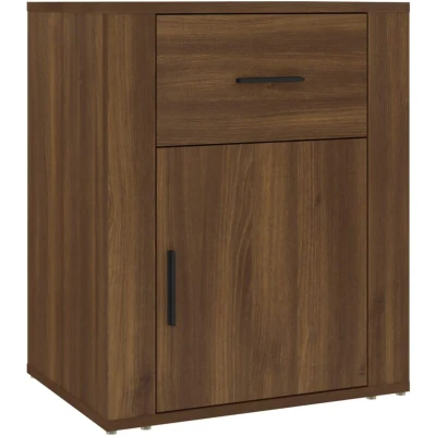 Image of vidaXL Bedside Cabinet Brown Oak 50x36x60 cm Engineered Wood