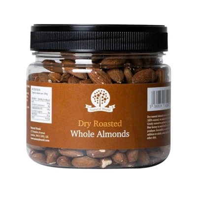 Image of Nutural World Dry roasted Whole Almonds Unsalted (500g)