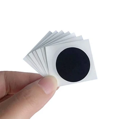 Image of 12 x NFC Tags NTAG215 Tag Black Rewritable 215 Stickers Round 25mm(1 inch) with 504 Bytes Memory 13.56MHz Chip, Compatible TagMo and All Enabled Phone