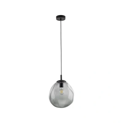 Image of TK Lighting Sol Mini pendant light, glass, Ø 25 cm, black/graphite grey