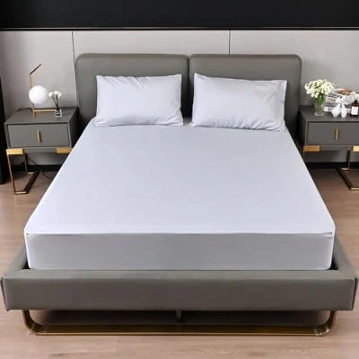 Image of King Size Fitted Sheets Grey Microfiber 25cm Sheet 152x200+25cm (Grey, King)