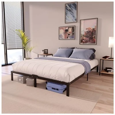 Image of Dreamzie Double Bed Frames Metal 120x200 with Storage 35cm Sturdy and 20min Easy Assembly Large