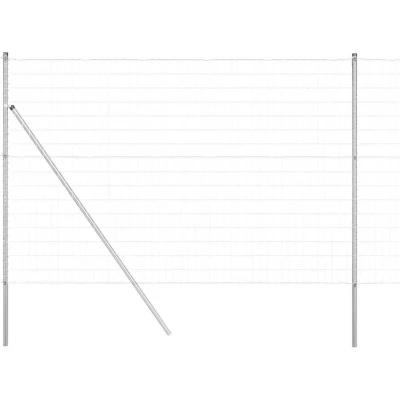 Image of vidaXL Euro Fence with 7 Posts 1.6x10 m Galvanised Steel