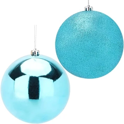 Image of Christmas Concepts® Pack Of 2 200mm Baubles Shiny &amp; Glitter Design Giant (Turquoise)