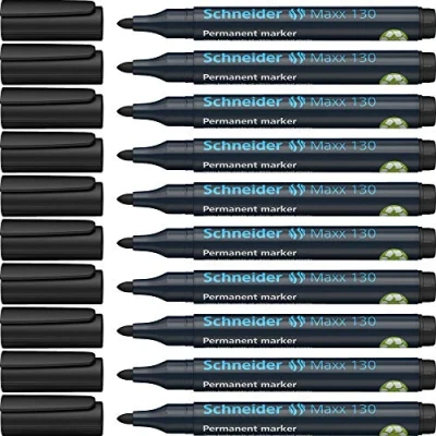 Image of Schneider 130 Bullet Tip Permanent Marker Black (Pack of 10)