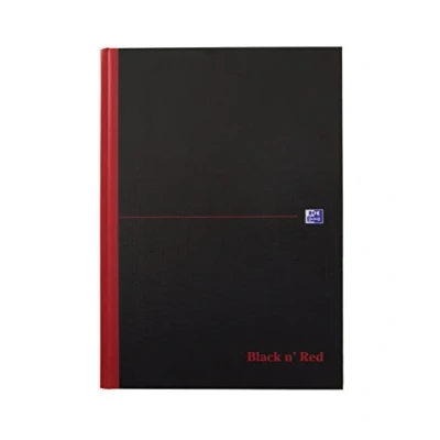 Image of Oxford Black n&#039; Red, A4 Notebook, Casebound, Hardback, 192 Pages, Single Notepad