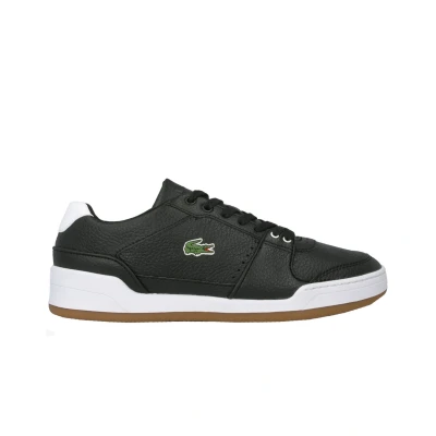 Image of Lacoste Challenge 15 120 1 Lace Black Smooth Leather Men Trainers 39SMA0003 312