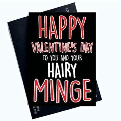 Image of Funny Valentine&#039;s Day Cards Hairy Minge Rude Banter Girlfriend Wife Joke PC832