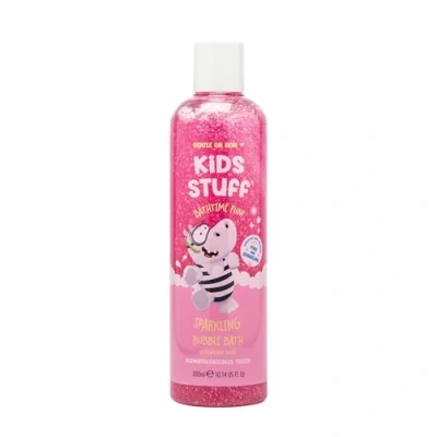 Image of Kids Stuff Pink Sparkling Bubble Bath with Strawberry Swirl Scent Turns Water &amp; for Bathtime Fun Dermatologically Tested Mild Gentle on Skin Vegan 300ml