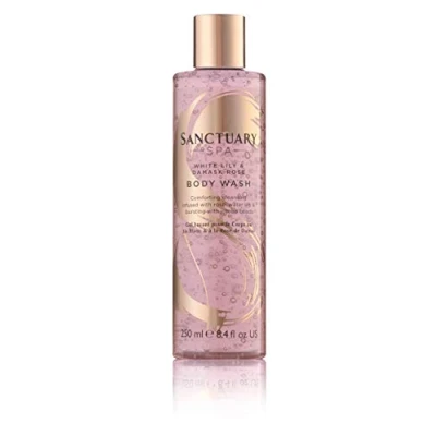 Image of Sanctuary Spa Shower Gel, White Lily and Damask Rose Body Wash, Vegan Cruelty Free 250ml