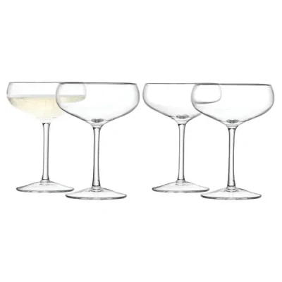 Image of LSA Wine Champagne Saucer 215ml Clear Set Of Four