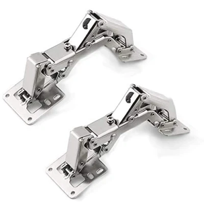 Image of Cabinet Door Hinges, Tiberham 170 Degree No Drilling Hole Furniture Surface Mount Folding Heavy Duty Large Angle Kitchen Cupboard Hinges (Pack of 2)