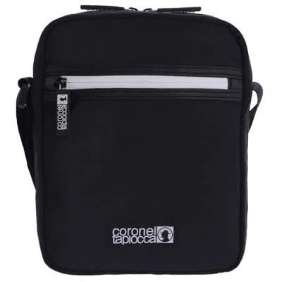 Image of Coronel Tapiocca Men&#039;s Bolso bandolera para Hombre Alvaro Shoulder Bags, Black/White, 18x5x23 cm