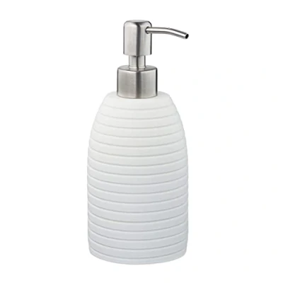 Image of Relaxdays Soap Dispenser, White, 18 x 8