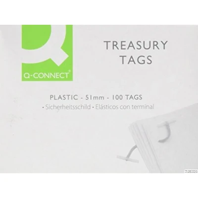 Image of Q Connect 51mm Plastic Ended Treasury Tag (Pack of 700)