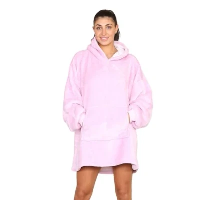 Image of STAR FASHION Womens Oversized Blanket Oodie Hoodie Super Soft and Warm Wearable Fleece Sherpa Lining Hooded Giant Sweatshirt Throw with Front Pockets Perfect Winter Gift One Size