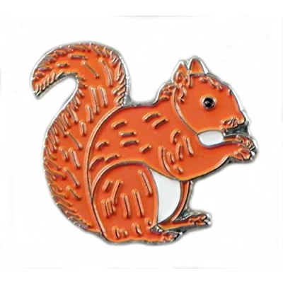 Image of Metal Enamel Pin Badge Countryside Red Squirrel
