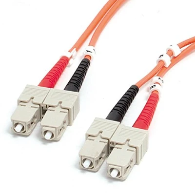 Image of StarTech.com 1m (3.3ft) SC to OM1 Multimode Fiber Optic Cable, 62.5/125 Size, 10G Networks, LSZH Patch Cord (FIBSCSC1)