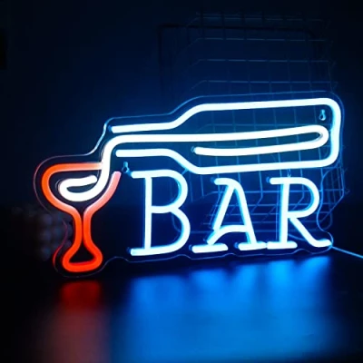 Image of Bar Neon Signs for Wall Decor, Sign Led Light Up with USB Powered Bar, Club, Pub, Shop