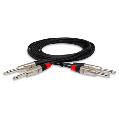 Image of Hosa HSS 003X2 REAN Neutrik Connection Cable (4 x 6.3mm Jacks / 90 cm/Price for Pair) Silver
